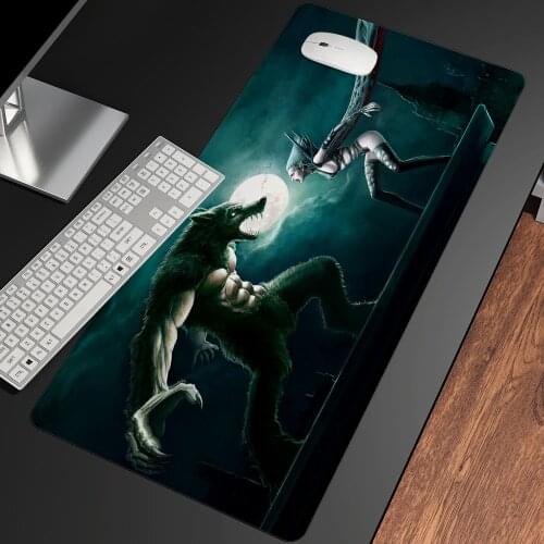 XXL Oversized Dark Style Beautiful Pattern Mouse Pad Desk Pad Anime Mouse Mats HD Print Computer Gamer Locking Edge Mouse Gaming