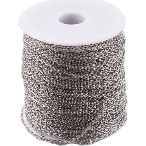 100M/roll Iron Cable Chains Lead Free for Jewelry Making DIY Necklace Bracelet Accessories Finding Chain Making