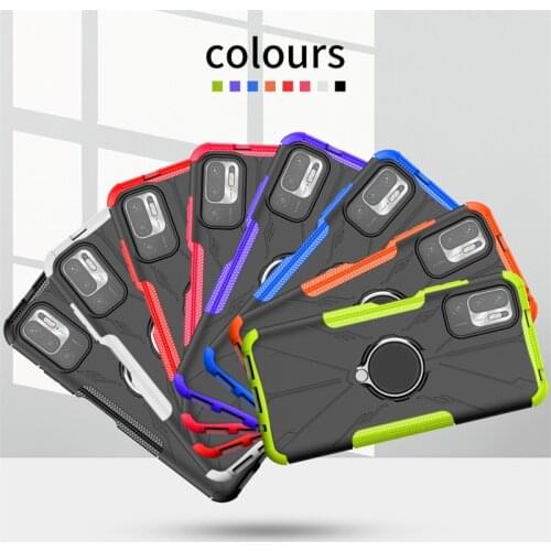 For Cover Xiaomi Redmi Note 10 5G Case For Redmi Note 10 5G Cover PC Armor Shockproof Stand Ring Case For Redmi Note 10 5G Case