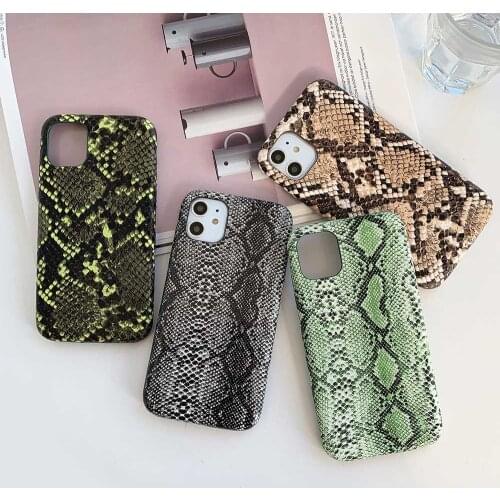 For iPhone 12 11 Pro Max Xs Fashion Snake Skin Back Cover Case For iPhone XR Xs Max X 6 6s 7 8 Plus PU leather Phone Cases Capa