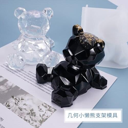 DIY Bear Resin Mold Three-dimensional Geometric Bear Crystal Epoxy Mold Decoration Cartoon Little Rilakkuma Silicone Mold