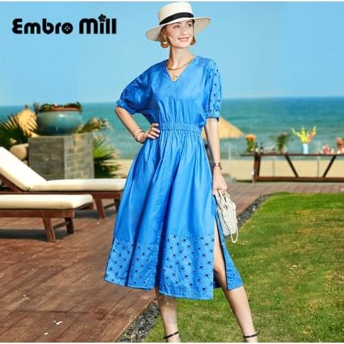Синие летние платья Embro Mill China At AliExpress