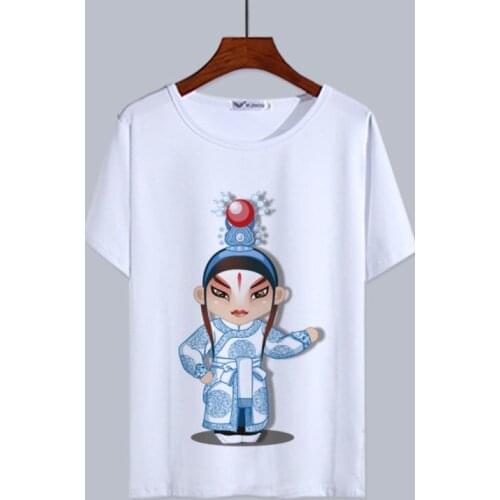Tufaha Peking Opera Mask Short Sleeve T Shirt Printing Casual Clothes for Men and Women Clothes Women Plus Size Tops Tees