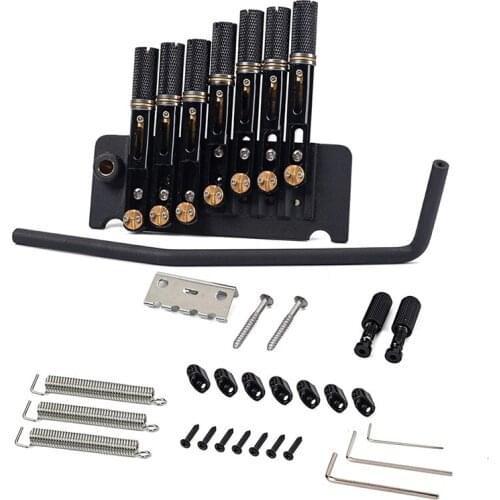 GA878 7 String Headless Metal Saddle Bridge Strain Plate Bridge for Musical Instrument Replacement Guitar Tremolo System