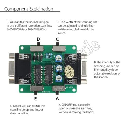 SLG Scanline Generator VGA Connection For Vintage Games Gamers MAME Arcade Machine