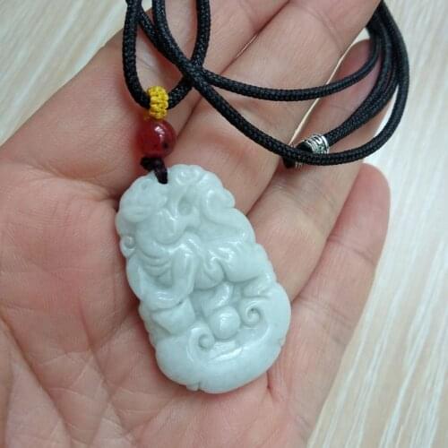 Quality Jade Amulet Carven Tiger Burma jadite Pendant Chinese Zodiac 12 Animal Tiger Talisman