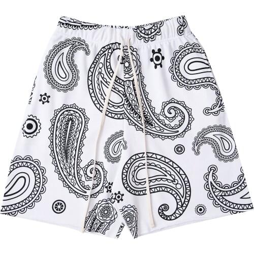 2021 Hip Hop Jogging Short Sweatpants Harajuku Bandana Paisley Pattern Shorts Streetwear Summer Fashion Casual Baggy Pants