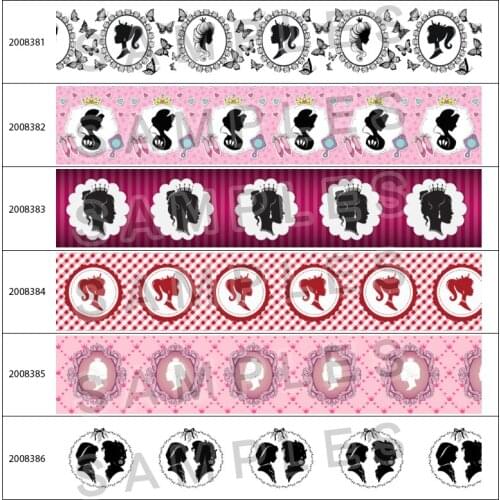 Pretty Clip Art Girl 10Yards 25mm/38mm/50mm/75mm Printed Grosgrain/Satin Ribbon for DIY Hair Bows Accessories 200838