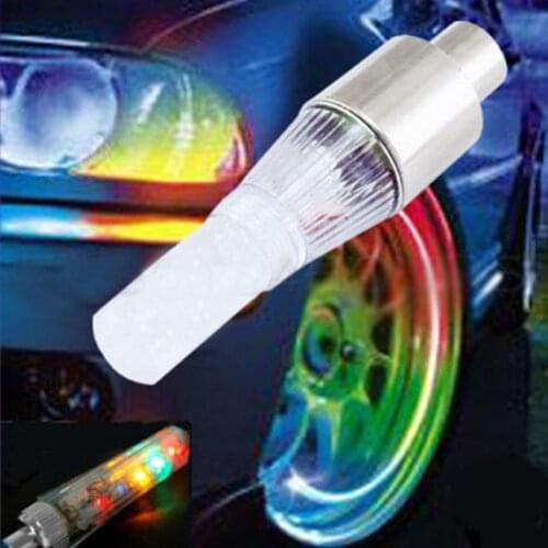 Colorful Car Bicycle Alarm Safety Wheel Valve Cap LED Tire Light Decor Lamp