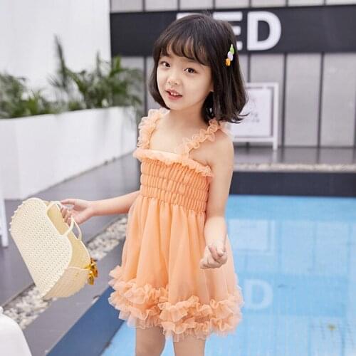 2Pcs Baby Girl Summer Swimsuit Summer Kids Ruffle Bikini Girls Dresses+Shorts Summer Kids Swimwear Solid Color Beachwear