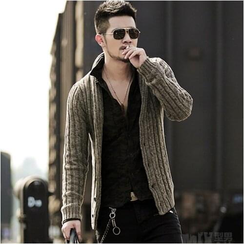 Mens sweater cardigan long sleeve cardigan sweater jacket J281-2