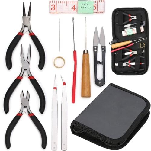 Pack of 11 Jewelry Making Set - Jewellery Repair Tools with Needlework Accessories Pliers Art Crafting