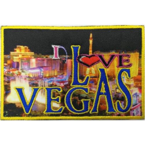 Patches for Clothing I LOVE VEGAS Embroidered of 3D Embroidery Customization Iron on or Hook for You Logo Clothing Eco-Friendly