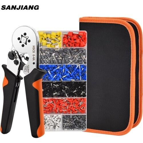 Crimping Tool Kit AWG23-7 Self-adjustable Ratchet Wire crimp wire crimping hand tool Crimping Plier Set with terminals
