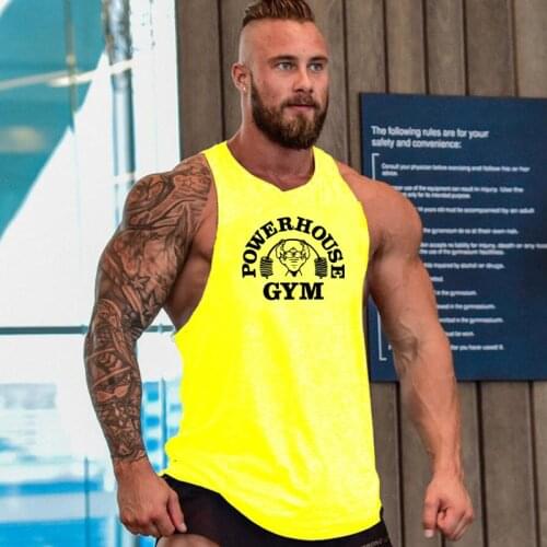 Bodybuilding clothing fitness vest mens sports vest gym workout sleeveless shirt