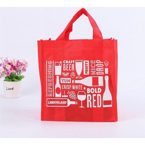 Wholesale 500Pcs/Lot Custom Non Woven Shopping Packaging Bags with Logo Reusable Tote Personalized Grocery Bag for Supermarket