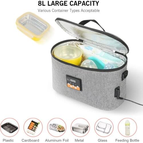 Portable Oven Baby Bottle Warmer 12V Food Warmer Personal Electric Heating Lunch Box for Road Trip Camping Picnic Work