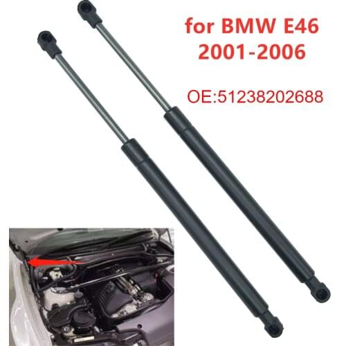 Front Engine Cover Hood Shock Lift Struts Bar Support Rod Spring 51238202688 for BMW 3 Series E46 323 325 328 330 M3 2001-2006