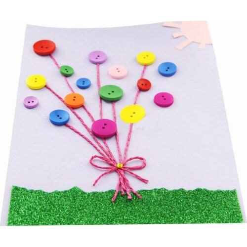 30Pcs/Set Mixed Color Threading Stitch Buttons Handmade Puzzle Game for Kids DIY Assembling Buckles Hand-eye Coordination Toys