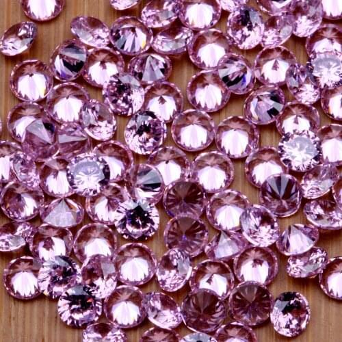 Pink Color 1000pcs 0.8-4mm AAAAA+ CZ Stone Round Cut Beads Cubic Zirconia Synthetic Gems For Jewelry