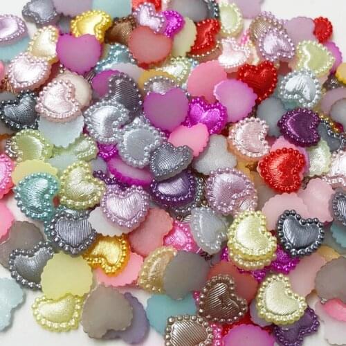 Mixed Heart Pearl Patch Resin Crafts Bead Flatback Cabochon Scrapbook Christmas DIY Accessories Buttons 10 mm