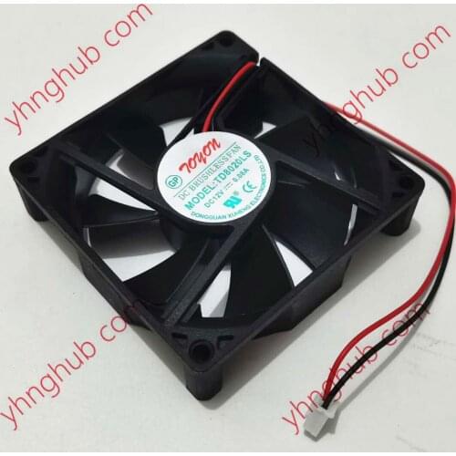 TOYON TD8020LS DC 12V 0.08A 80x80x20mm 2-wire Server Cooling Fan