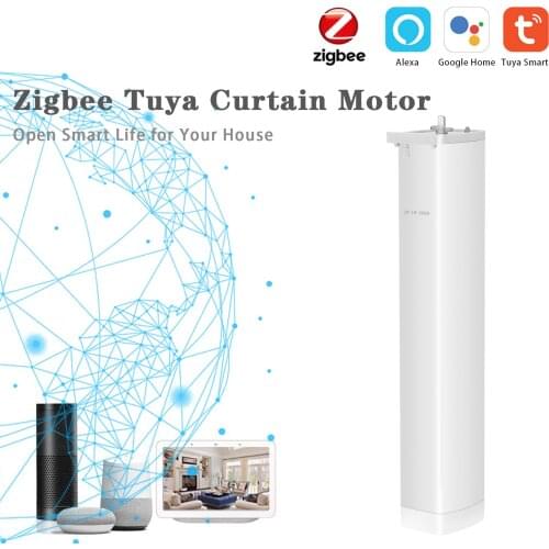 Tuya ZigBee Intelligent Curtain Blind Switch Electric Motorized Curtain Roller Shutter Motor Compatible with Alexa Google
