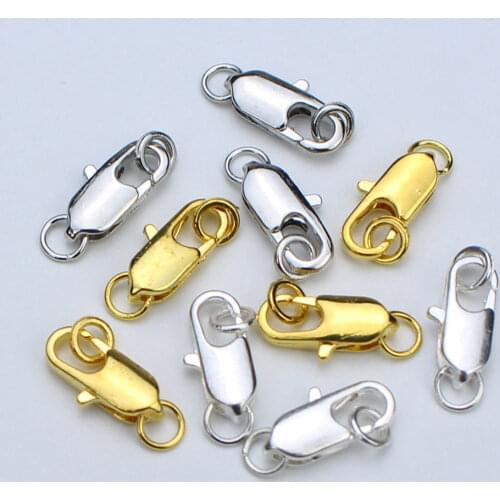30pcs/lot Lobster Clasp with Open Jump Ring Necklace Bracelet Clasps for DIY Jewelry Making Supplies Findings Accessories