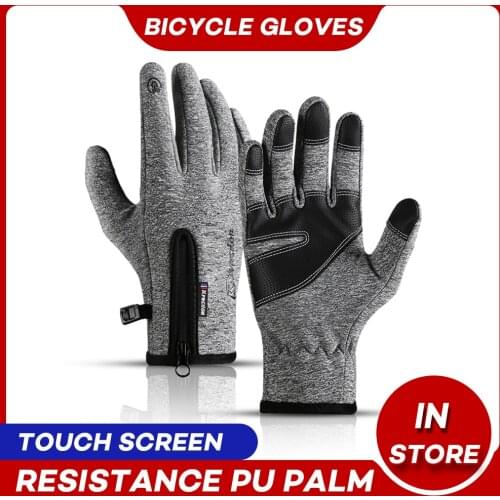 Winter Touch Screen Cycling Gloves Warm Rainproof Full Finger Mtb Bike Gloves Windproof Thermal Bicycle Bike Gloves For Men