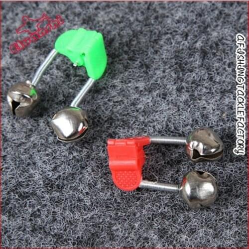 3Pcs Twin Bells Clip Alerter Fish supplies Bite Alarm throw Fishing tools and accessories Tackle Red stick Rod throwing