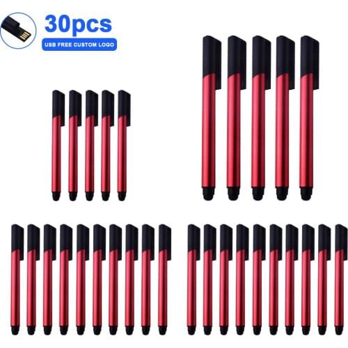 30pcs/lot 100% real capacity USB Flash Drive 16G 32G 64G high speed Pen drive 128G Pen drive Ballpoint pen USB2.0 Memory Stick