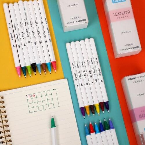 6 Pcs/Set Cute Drawing Graffiti Watercolor Pen Creative Waterproof Artist Painting Sketching Color Pen Art Journal Pen Supplies