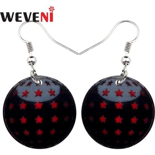 WEVENI Acrylic Christmas Party Gift Ball Earrings Drop Dangle Decoration Ornaments Jewelry For Women Teens Gift Navidad 2018 New