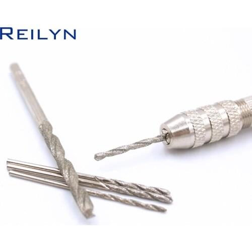 10pc Diamond Twist Drill Jade Glass Agate Drilling Bits Grinding Bits Grinding Needle Super Hard Drill Diamond Emery Twist Drill