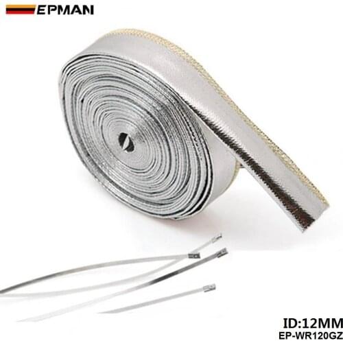 Aluminized Metallic Heat Shield Sleeve Insulated Wire Hose Cover Wrap 12mm*10 meter For Volkswagen vw Golf Mk3 EP-WR120GZ