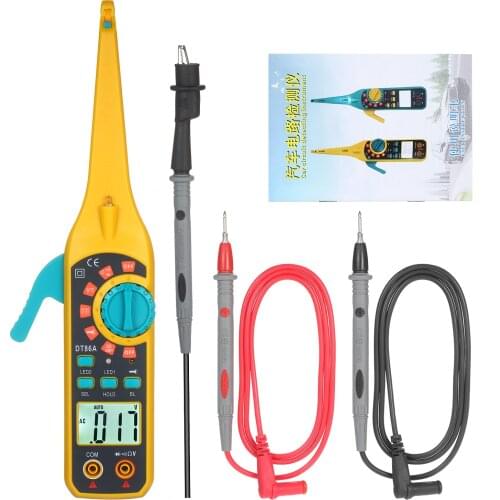 Auto Circuit Tester LCD Digital Car Circuit Detecting Instrument with LED Illumination Car Automotive Electrical Diagnostic Tool