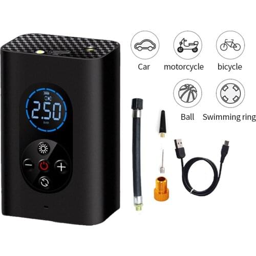 Car Air Compressor 80LM Electric Digital Display Tire Inflator USB Rechargeable Portable Air Pump