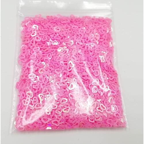 100g 4mm Hollow Heart Shape PVC Sequin Glitter Sparkle for Acrylic UV nail, Nail Art Paillettes Decoration Slime Diy Supplies