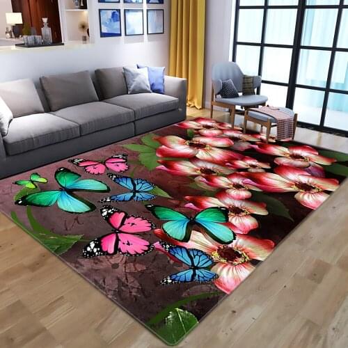 Colour Butterfly Pattern Home Large Carpets For Living Room Bedroom Area Rugs Child Game Crawl Room Kids 3D Rug Mat Printed Play