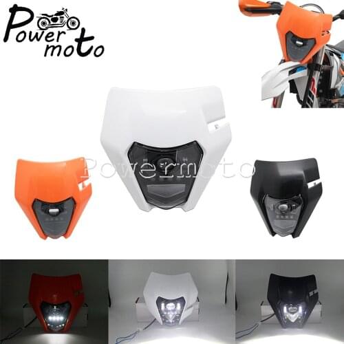 For TE TC FE TX Enduro EXC Six Days 2014-2020 White Enduro Motocross LED Hi/Lo Beam Dual Sport Headlight Assembly