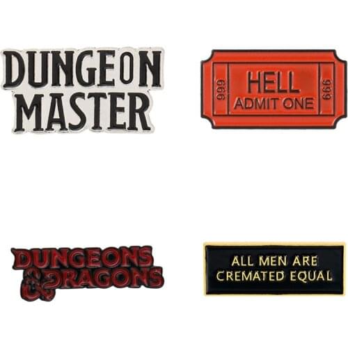 Gothic Style Lapel Pins Letter Enamel Badges Anime Brooches For Backpack Womens Hijab Pins Decorative Badges Brooch On Clothes