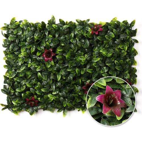 40*60CM Artificial Plant Hedge With With Flowers Privacy Fence Screen UV Protected For Backyard DIY Wall Landscaping Decoration