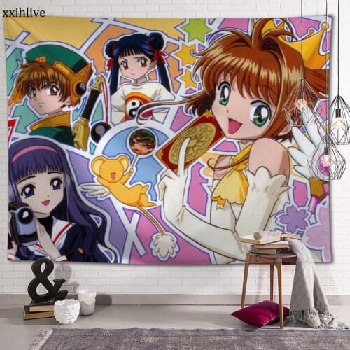Classic Japanese Anime Cardcaptor Sakura Custom HD Tapestry For Carpet Travel Mattress Wall Carpets Art Home Decor 100x150cm