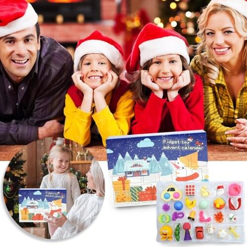 HOT 24pcs Fidget Toys Pack Mystery Box Advent Calanders Surprise Christmas Gift Box Antistress Simple Dimple 2022 Novelty Gifts