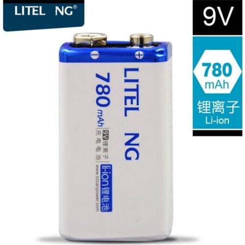 Li ion 9V 780mah 9V Lithium ion battery for Wireless microphone multimeter Electric guitar Pickup Smoke detector Metal detector