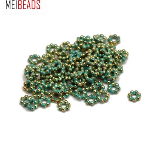 MEIBEADS 100pcs/lot 5mm Vintage Snowflake Spacer Beads Alloy Spacer Beads Jewelry Accessories DIY Findings Making UF7749