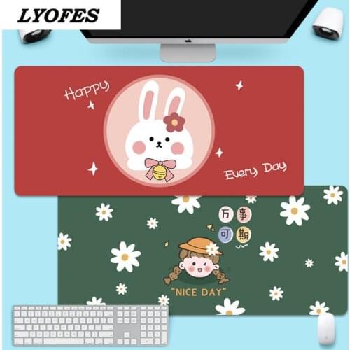 Cute mouse pad customized large computer games girl office girl heart cartoon small fresh desk pad washable
