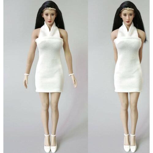 Custom 1/6 Scale White Skirt/Dress Model for 12" Female Body Doll Toys