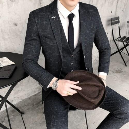 Business Social Wedding Smoking Mariage Homme Stylish Prom Jackets Club Terno Masculino Mens Suit Slim Fit Blue Suits Men Autumn