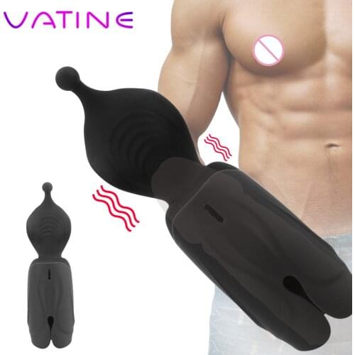 VATINE Glans Stimulate Massager Penis Trainer Delay Lasting Stamina Trainer Male Penis Vibrator Sex Toy for Men Male Masturbator